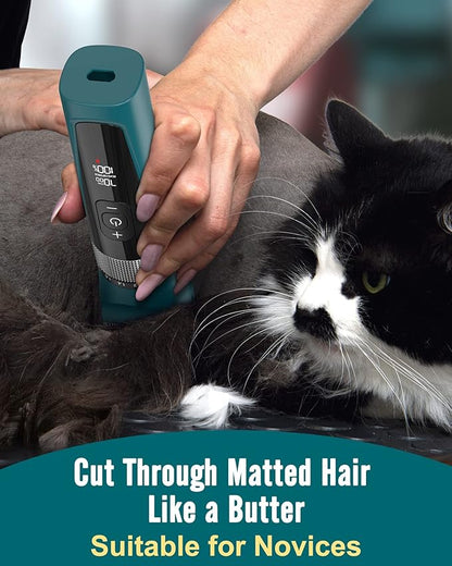 oneisall Cat Clippers for Matted Hair, 5-Speed Quiet Cat Grooming kit, Cordless - Image 2