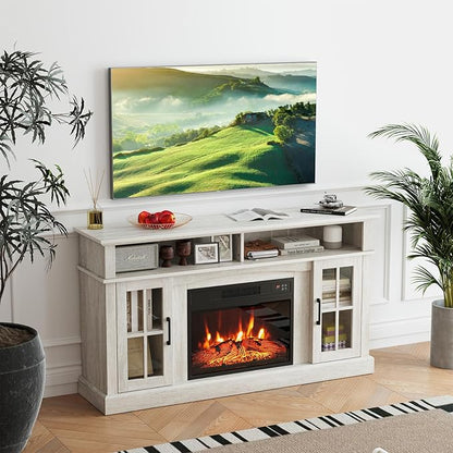 SIMOE Electric Fireplace TV Stand, 58 Inch Modern Console - Image 8