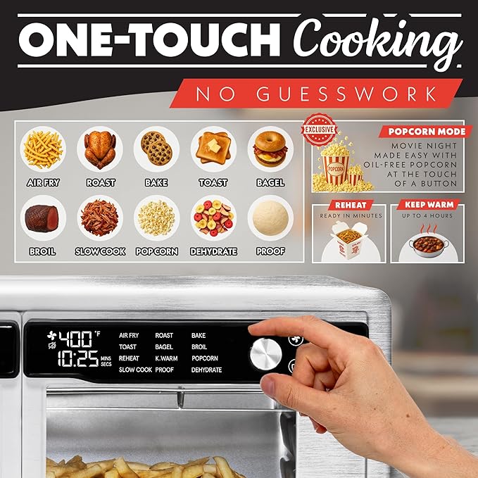 Gourmia French Door Air Fryer Oven - 37 Qt Large Capacity Convection Toaster - Image 2