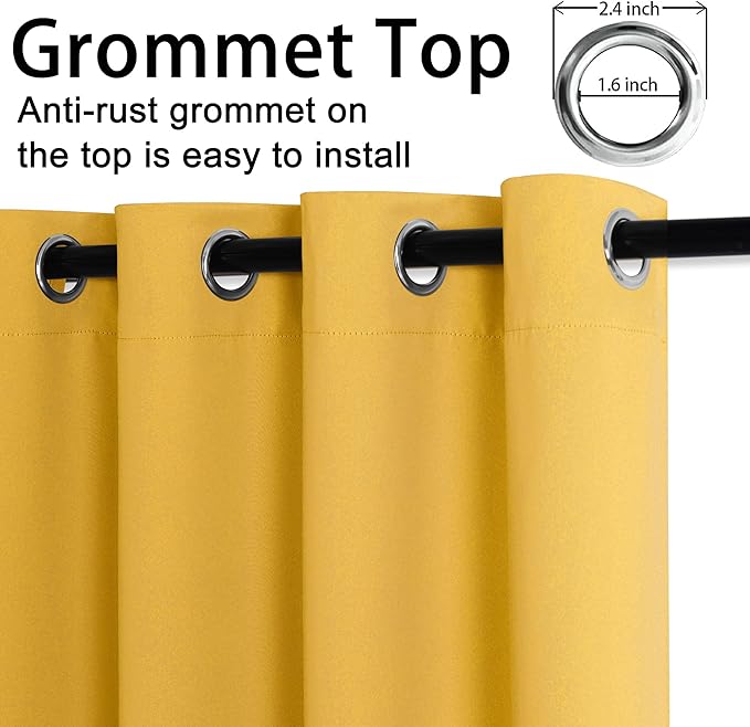 JIUZHEN Blackout Curtains with Tiebacks - Image 5
