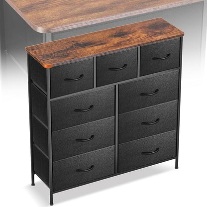 Curved Profile Dresser for Bedroom, Chest of Drawers, 9 Storage Drawers by Sonharlar