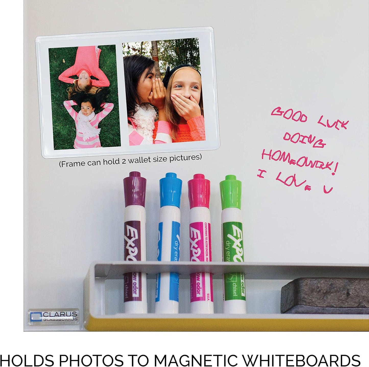 Freez A Frame Clear Magnetic Picture Frame Pockets For Refrigerator School Locker, or any Magnetic Surface 18 Pack Holds 2.5” x 3.5” Photos (2.5 x 3.5)