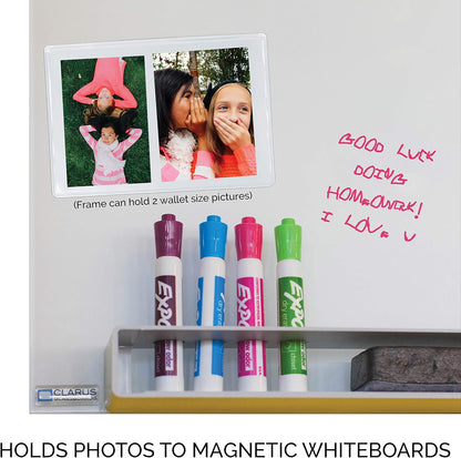 Freez A Frame Clear Magnetic Picture Frame Pockets For Refrigerator School Locker, or any Magnetic Surface 18 Pack Holds 2.5” x 3.5” Photos (2.5 x 3.5)