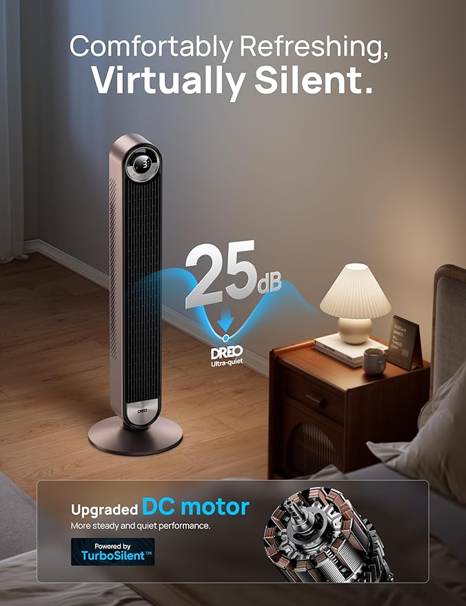 Dreo Tower Fan for Bedroom, 90° Oscillating Standing Fan - Image 3