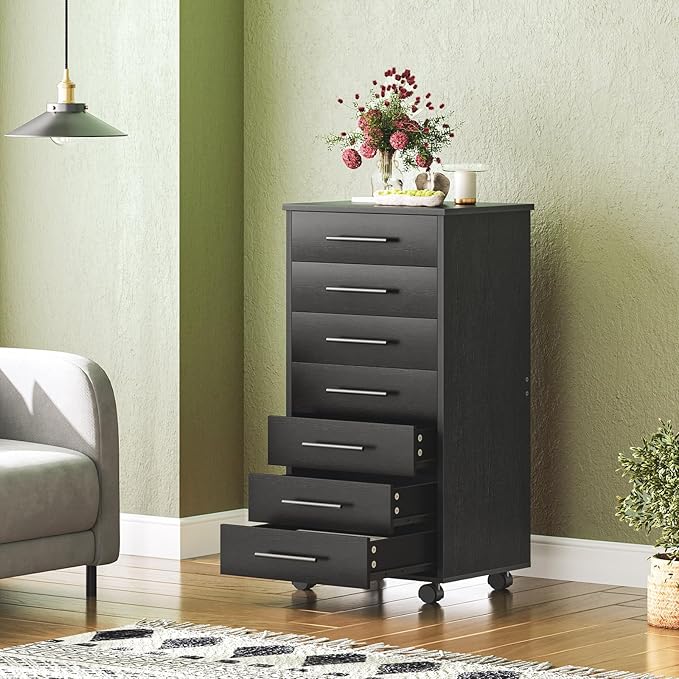 HOOBRO 7-Drawer File Cabinet, Wooden Office Cabinet - Image 4
