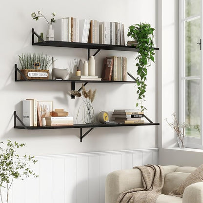 12 Inch Deep Floating Shelves, Deep Wall Shelves Bracket Set of 2, Large - Image 2
