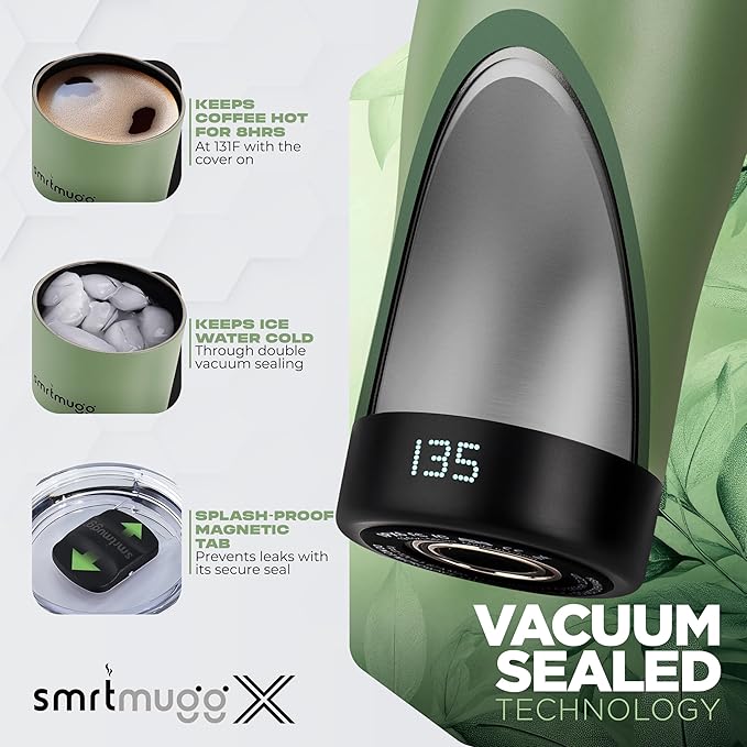 X Heated Coffee Mug 19 oz., 8 Hour Battery Life, Self-Heating, Adjustable Temp - Image 4