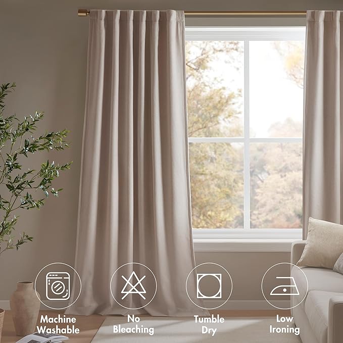 Madison Park Karien 100% Blackout Curtains 52x95 – Linen, 2-Layer Noise - Image 8
