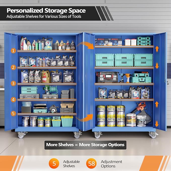 VINGLI Large Metal Storage Cabinet - Image 5