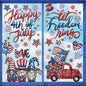 DIYDEC 6 Sheets Patriotic Window Clings Happy 4th of July Window Stickers Gnome Truck American Flags Stars Firework Decals Double-Sided for Independence Day Home Party Decoration