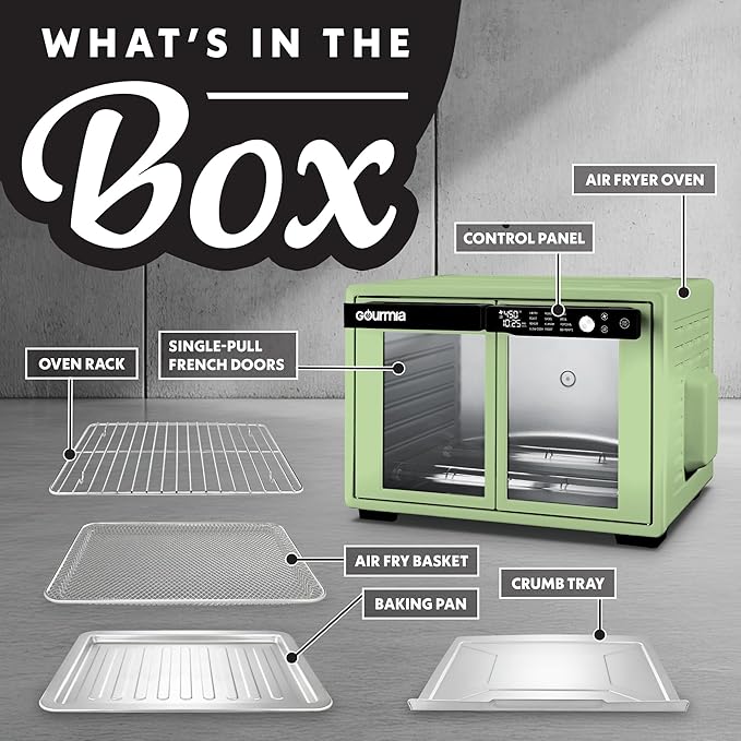 Gourmia French Door Air Fryer Oven - 37 Qt Large Capacity Convection Toaster - Image 4