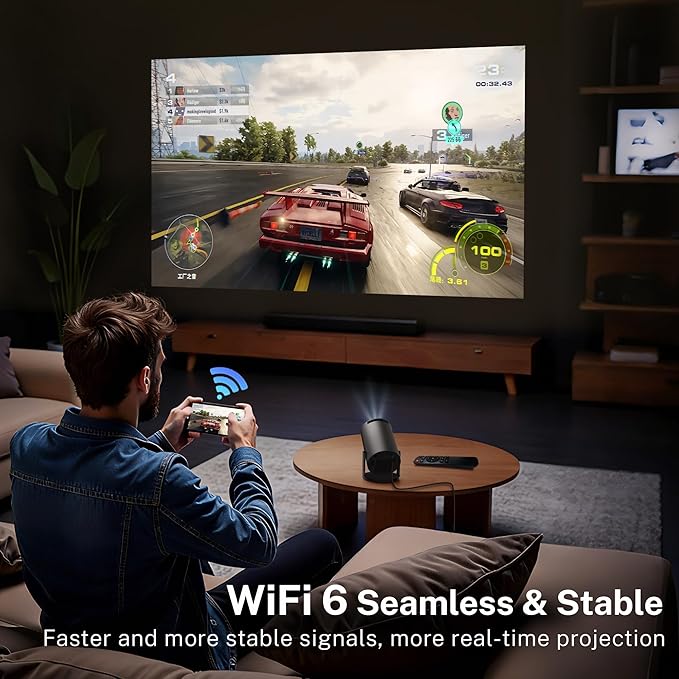 Mini Projector with WiFi 6 and Bluetooth 5.4 Built-in Android 11, 1080P 4K - Image 6