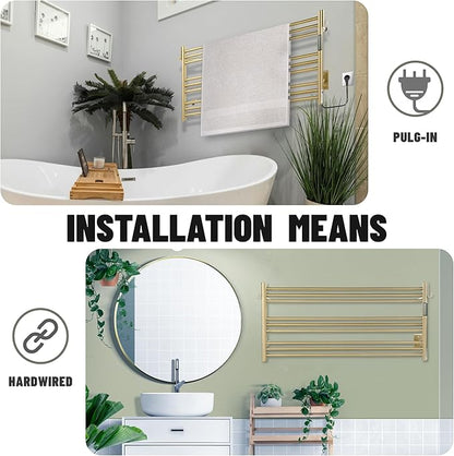 K&KALONZO Towel Warmer for Bathroom, Wall-Mounted 9-Bar Heated Towel Rack - Image 4