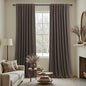 KOUFALL Brown Curtains Blackout 2 Panels, Dark Chocolate Linen Pleated Black by KOUFALL