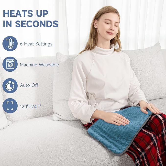 Electric Heating Pad for Back and Shoulder Pain Relief, Soft Heat Blanket - Image 4