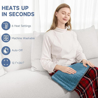 Electric Heating Pad for Back and Shoulder Pain Relief, Soft Heat Blanket - Image 4