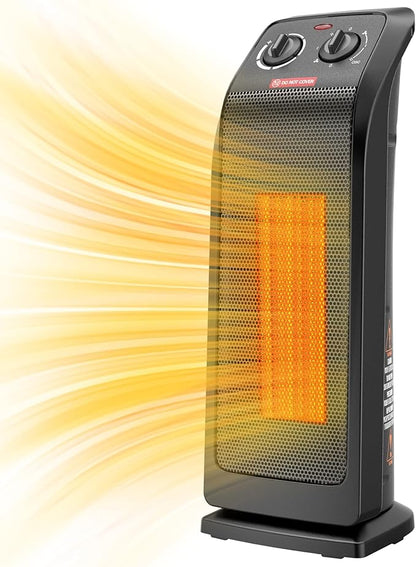 ECOWELL Space Heater for Indoor Use, 1500W Fast Heating Ceramic Electric Heater by ECOWELL