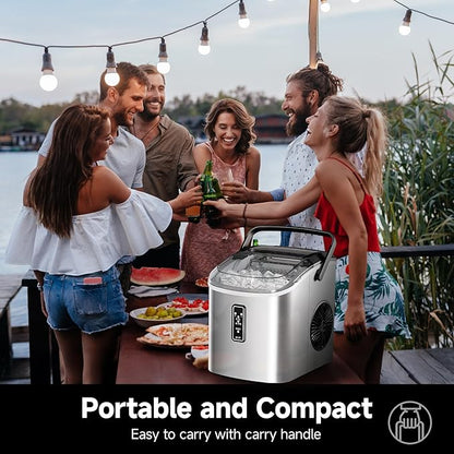 EUHOMY Ice Maker Countertop, 9 Cubes Ready in 6 Mins, Self-Cleaning, Portable - Image 6