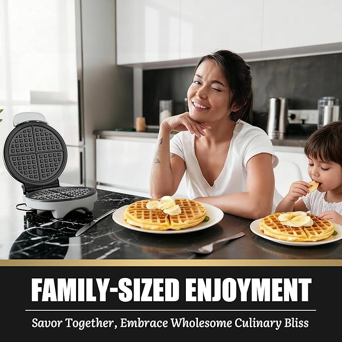 7 Inches Classic Waffle Maker Machine, Round Waffle Iron, Electric Waffle Maker - Image 6