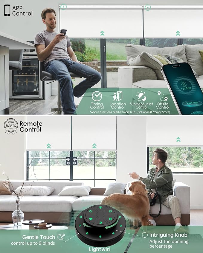 Yoolax Motorized Blinds with Remote, Automatic Window Shades Compatible with - Image 3