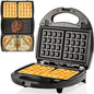OVENTE Electric Sandwich, Panini and Waffle Maker Set by Ovente+