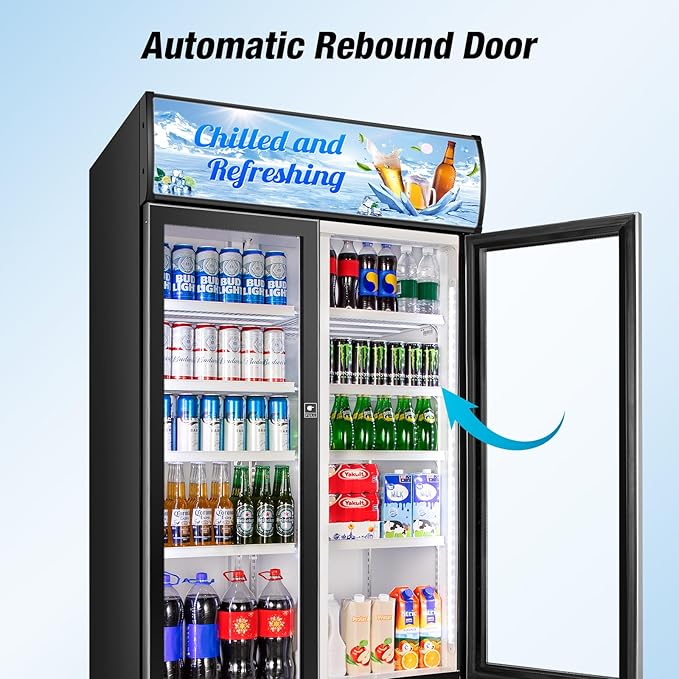 Commercial Beverage Refrigerator, 40 Inch 35 Cu.Ft. Commercial Drink Fridge - Image 9