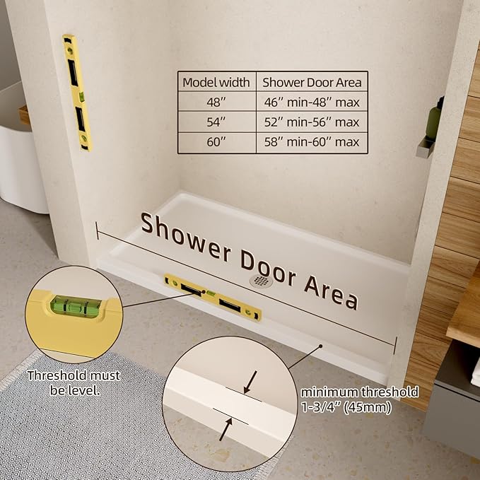 Royal Guard 56-60" W x 58" H Semi-Frameless Sliding Shower Door - Image 8