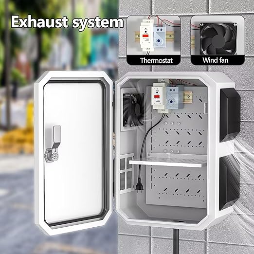 Outdoor Electrical Box with Thermostat and Fan, Cold-Rolled Steel Plate - Image 3