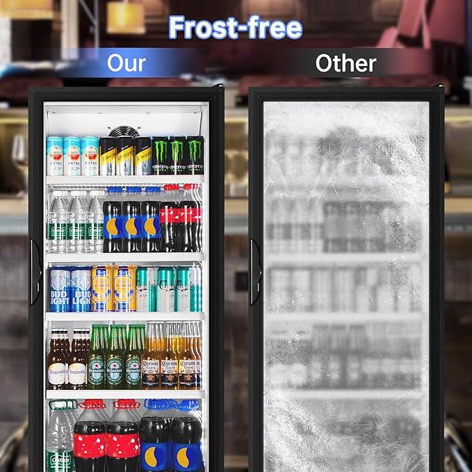 Commercial Beverage Refrigerator, 24.5 Inch 15 Cu. Ft. Drink Fridge, Display - Image 9