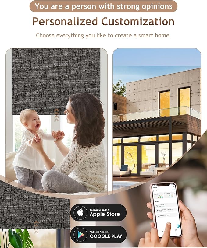 Kincmo Motorized Blinds with Remote, 100% Blackout Motorized Roller Shades Work - Image 2