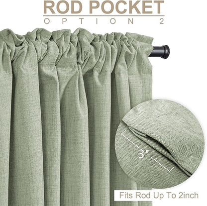 100% Blackout Shield Linen Blackout Curtains - Image 4