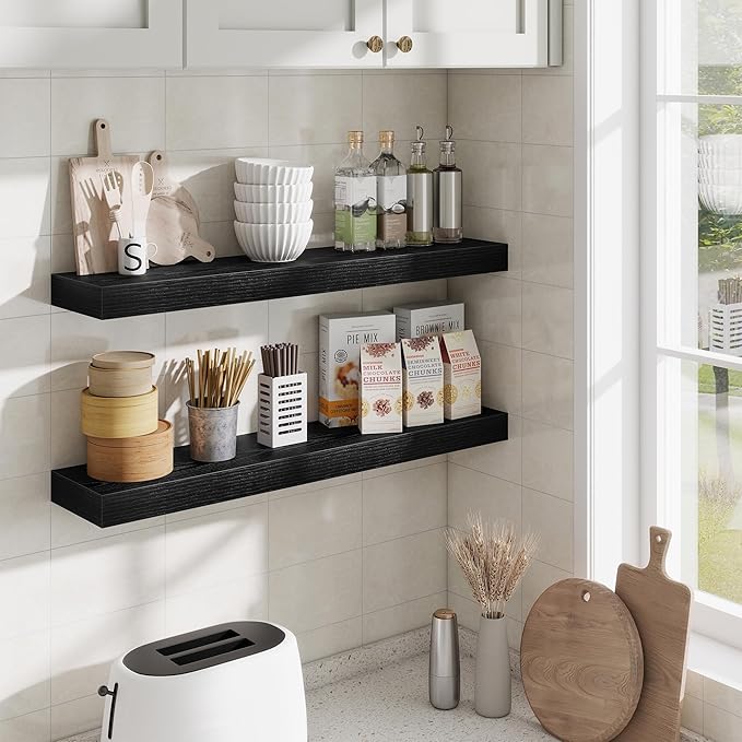 Fun Memories Bathroom Shelves 32 Inch Long Set of 2, Floating Shelves - Image 6