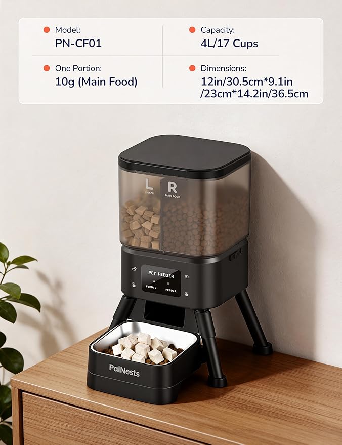 Dual Chamber Automatic Cat Feeder, Smart WiFi Pet Food Dispenser - Image 7