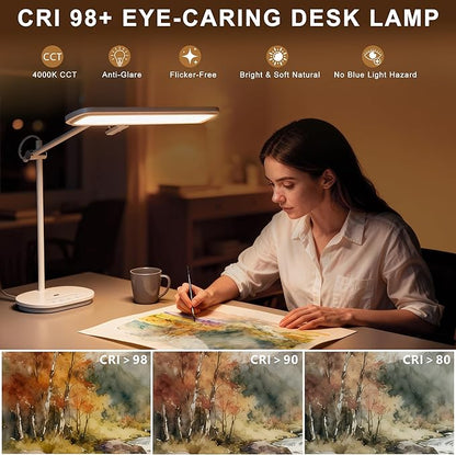 Newkana LED Desk Lamp with CRI 98, Advanced Eye-Caring Bright Desk Light - Image 2