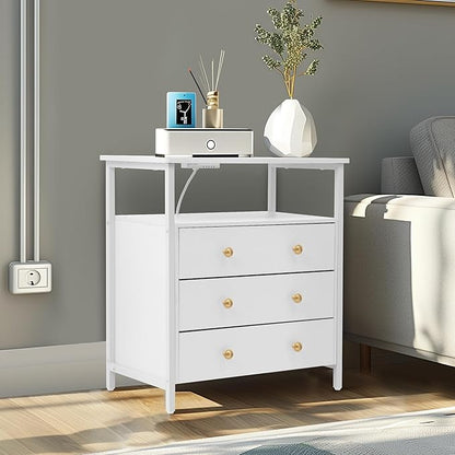 Edbuosy 3 Wooden Drawers Night Stand, 27 Inch Wide Nightstand - Image 8