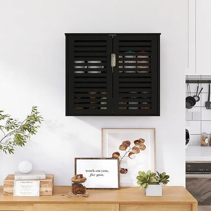 HITNET Black Bathroom Storage Cabinet, Hanging Medicine Cabinet - Image 5