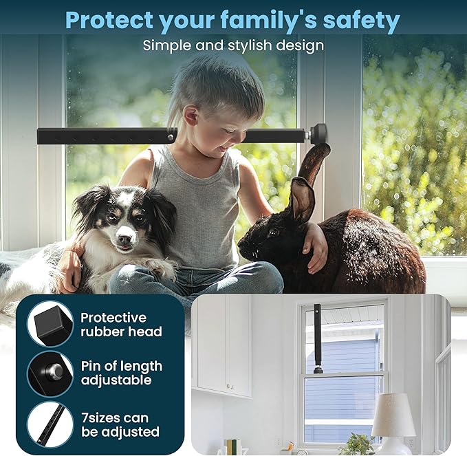 Gadgetzan 1 Pack Window Security Bars Adjustable 11"-18", Portable Short - Image 3