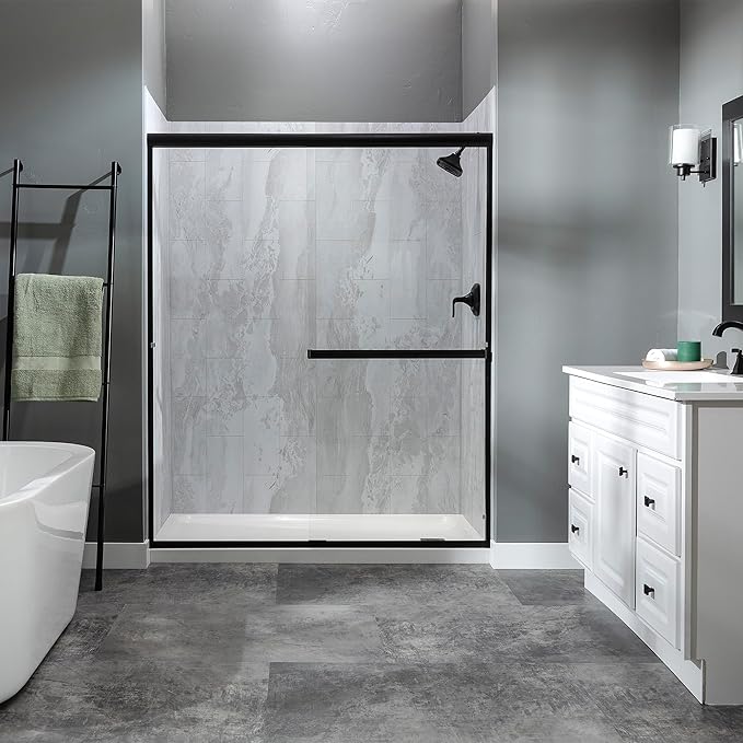 Palisade 78in x 60in x 36in Waterproof Vinyl Shower Surround Kit - Image 3