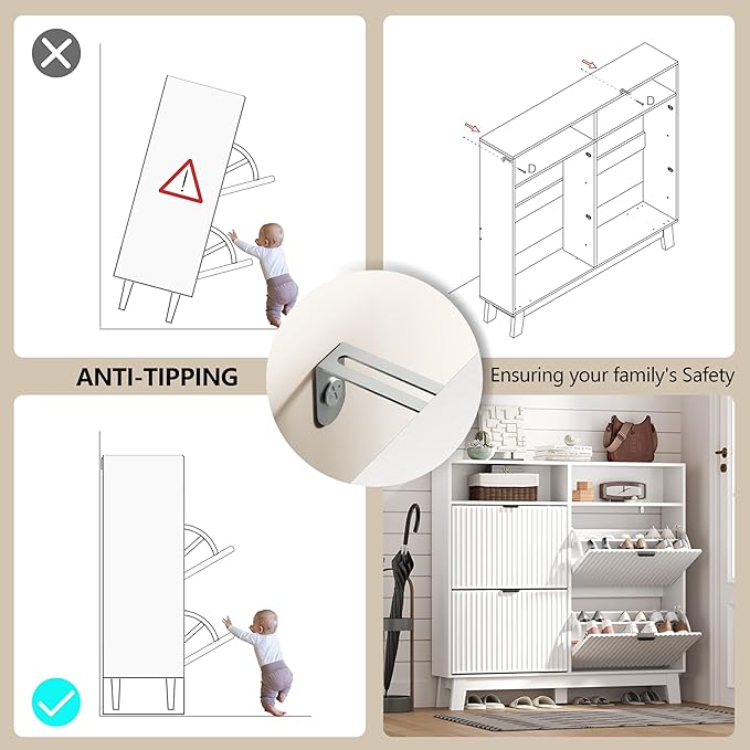 Shoe Cabinet Storage for Entryway - Image 7