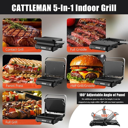 CATTLEMAN Panini Grill Press Sandwich Maker - Image 5