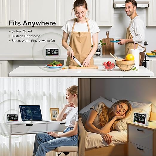 bonoch 16 in 1 Air Quality Monitor Indoor 7" Display 9 AQI+7 AQI Alerts - Image 8