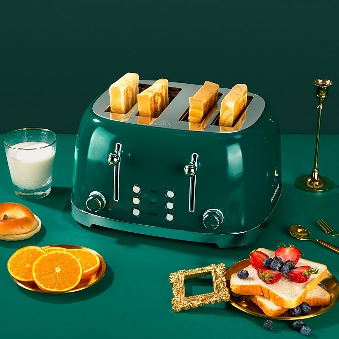 Roter Mond 4 Slice Toaster Retro Stainless Steel - Image 6