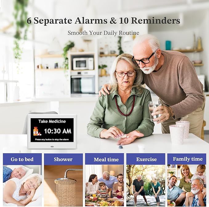 7'' Dementia Clock For Seniors, Large Display Digital Clock - Image 3
