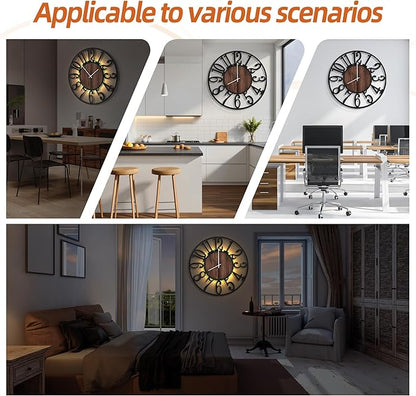 LEIKE Large Wall Clocks with Night Light Battery Operated, Silent Non Ticking - Image 6