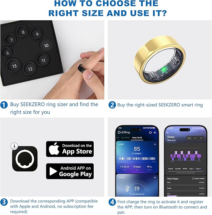 Smart Ring for Women Men, Valentine's Day Gifts, Minimalist Fitness Ring - Image 2
