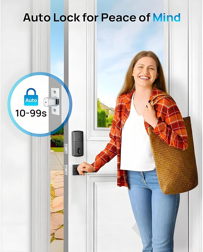 WiFi Smart Keyless Entry Door Lock Set w/Front Door Handle, 0.1s Fingerprint - Image 6