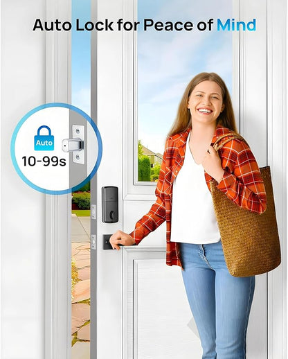 WiFi Smart Keyless Entry Door Lock Set w/Front Door Handle, 0.1s Fingerprint - Image 6