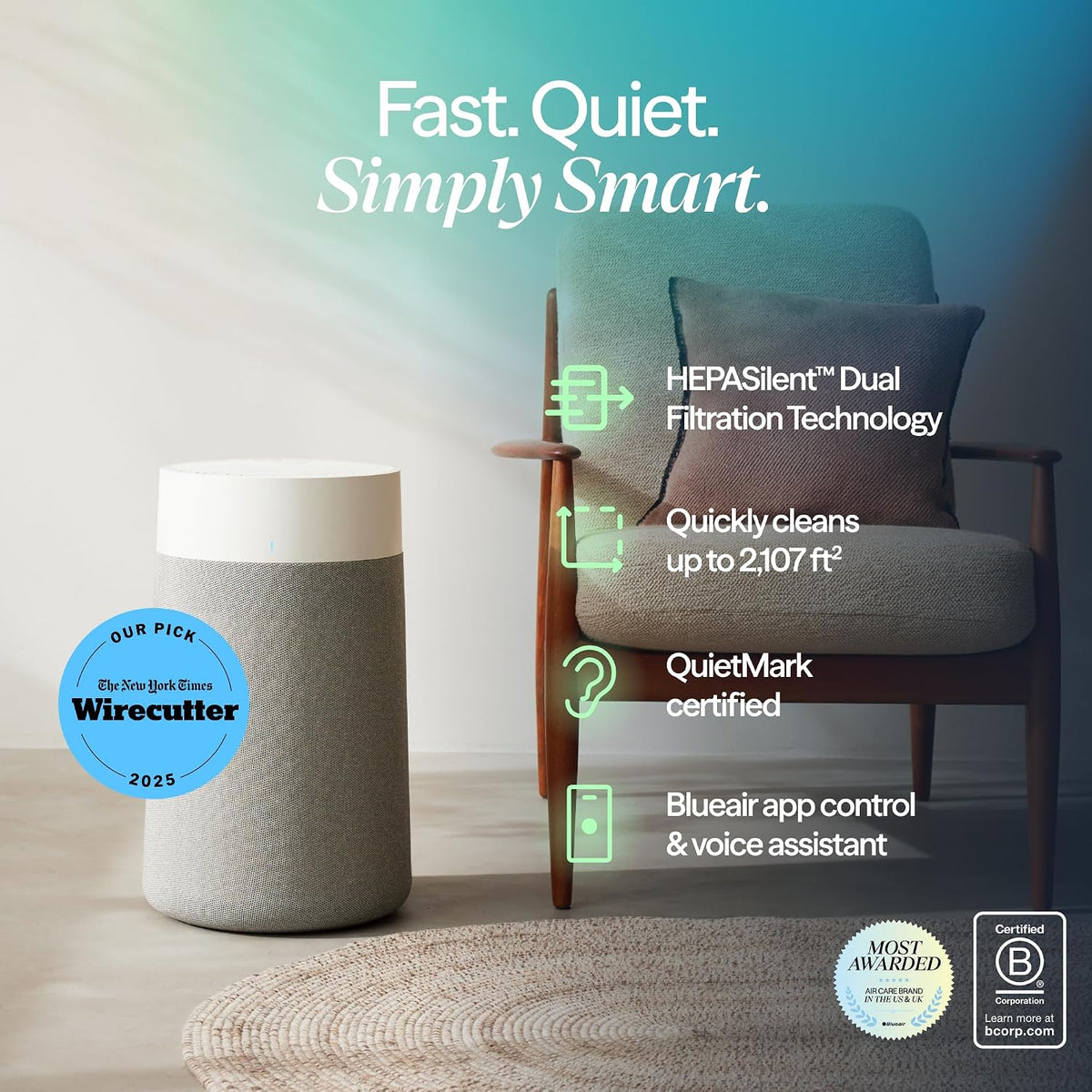blueair air purifiers for home up to 2,107 shown in use