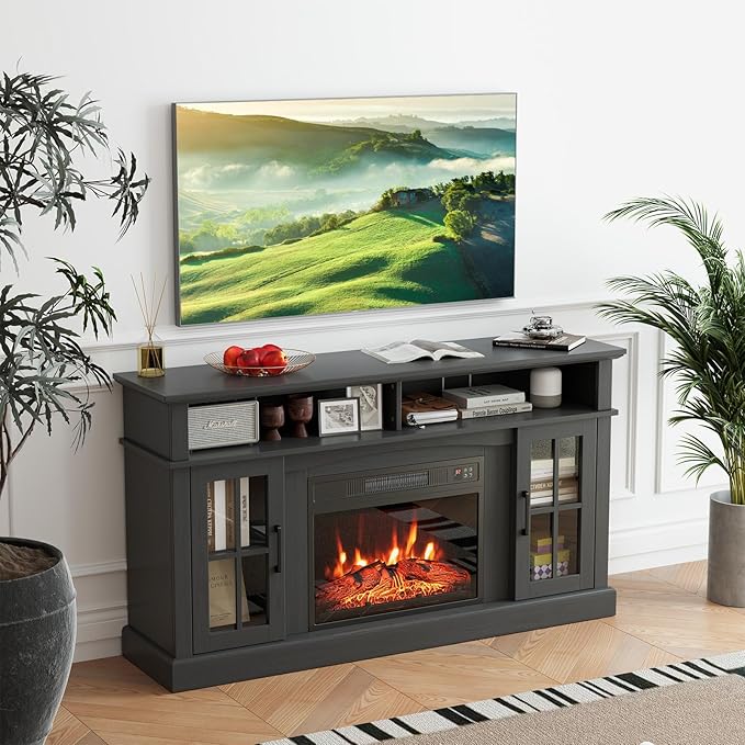 SIMOE Fireplace TV Stand up to 40'' 65'' TV, 58 inch Electric Fireplace TV - Image 9