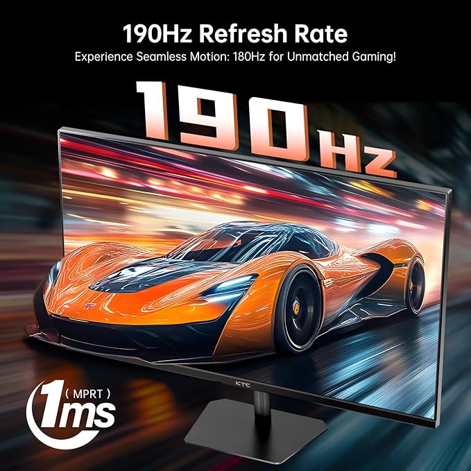 KTC 24 inch 190Hz/180Hz Gaming Monitor, HDR 400 Fast IPS Screen, FHD 1080P - Image 2